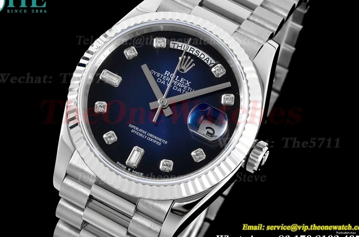 A2836 Pres Gradient RAF 36mm SS SS DayDate Dial Blue 0303